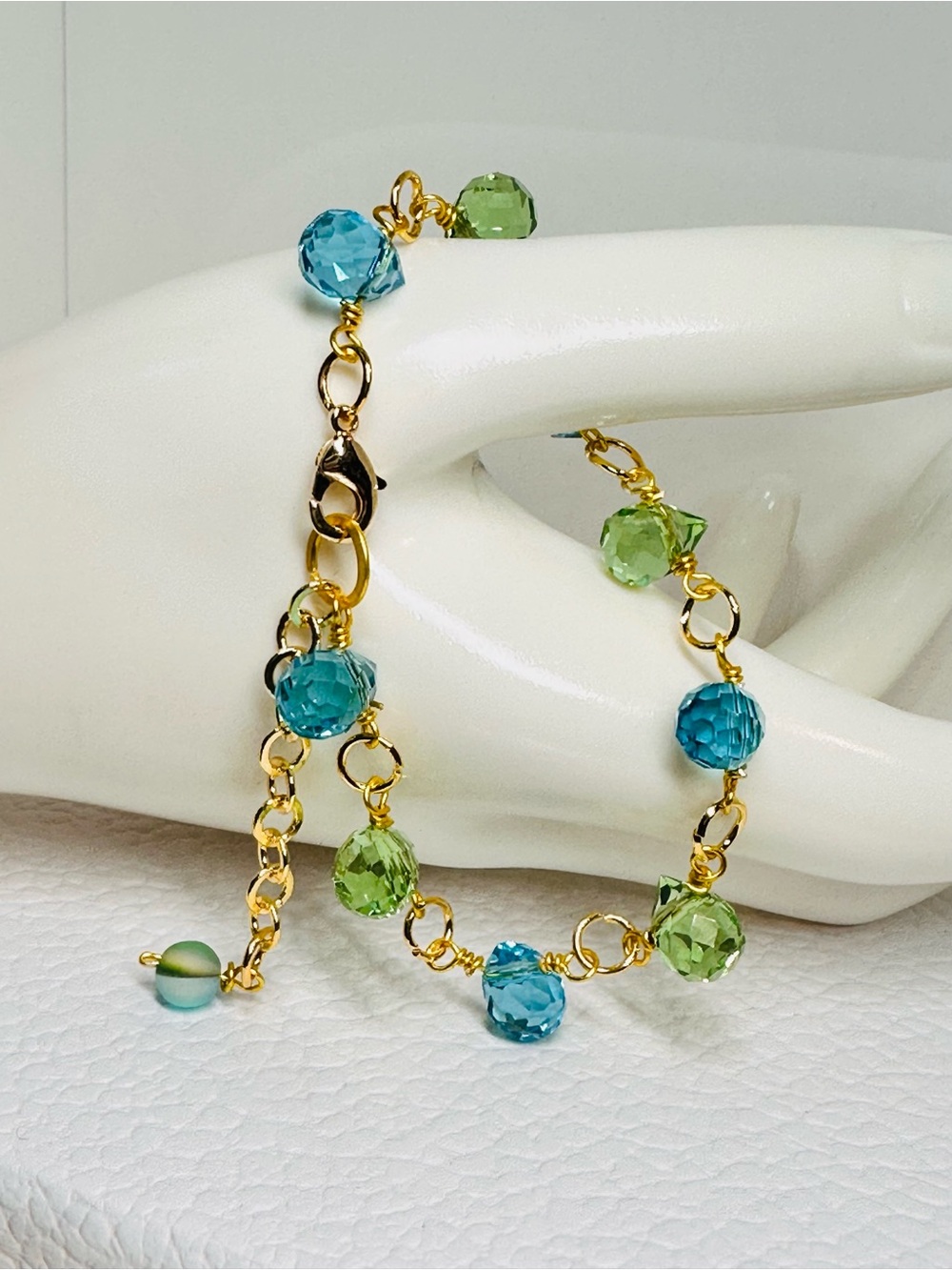 Blue & Green Crystal Tears Bracelet
